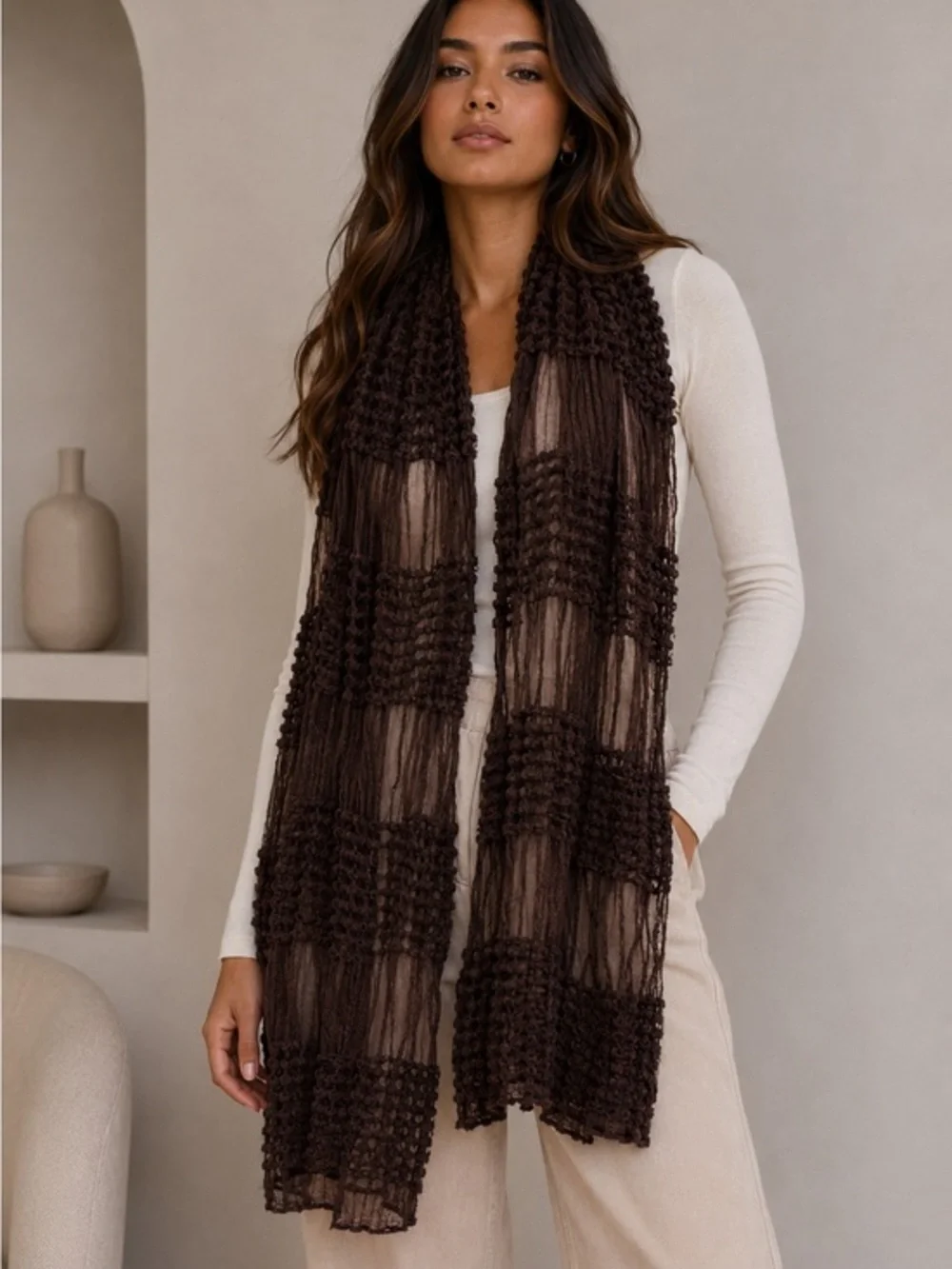 Brown scarf great condition